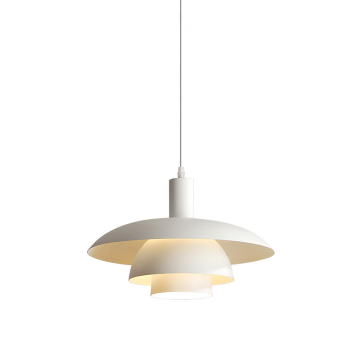 Modern Layered White Metal Dining Room Pendant Light Image - 6