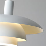 Modern Layered White Metal Dining Room Pendant Light Image - 7