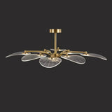 Modern Leaf Design Gold Ceiling Light Bedroom Chandelier Image - 10