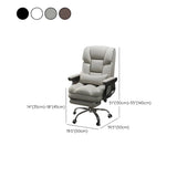 Modern Leather Reclining Steel Frame Grey Office Chair #size