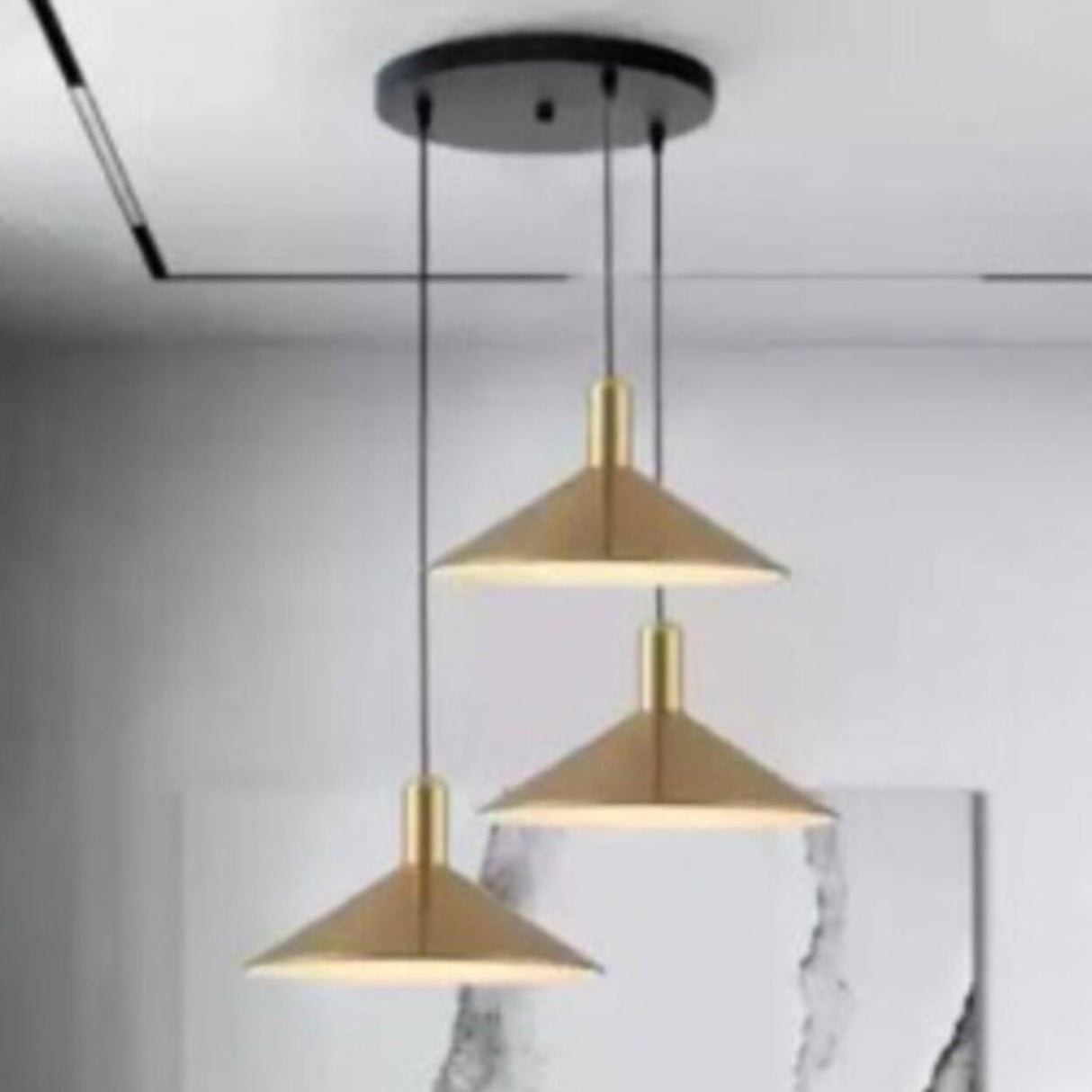 Modern LED Antique Conical Matte Cone Pendant Light Image - 15