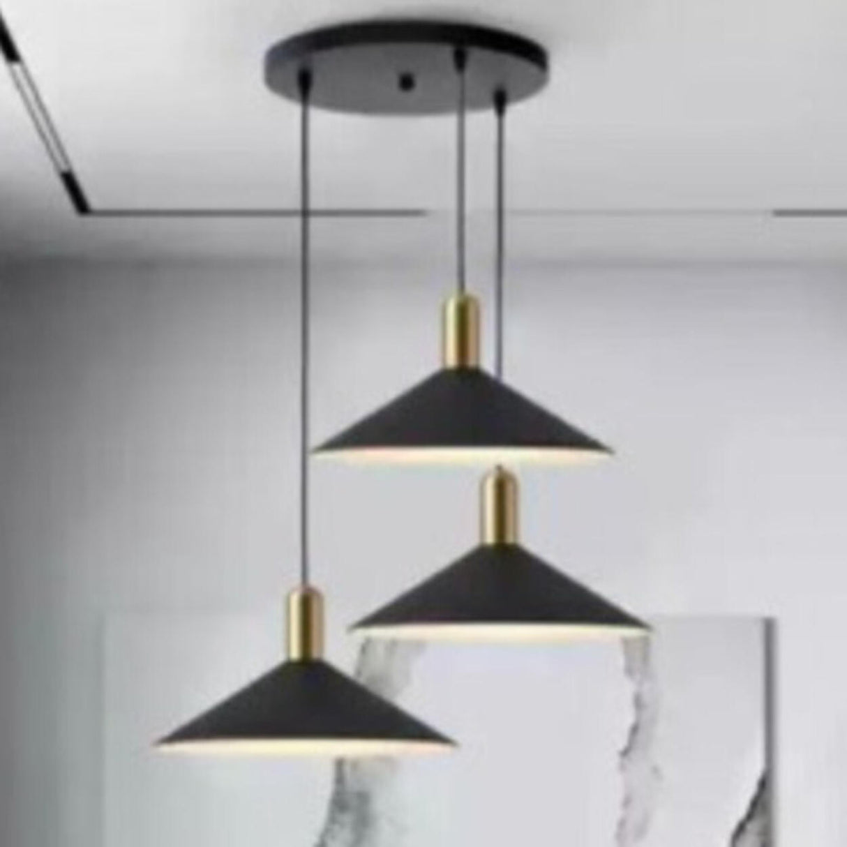 Modern LED Antique Conical Matte Cone Pendant Light Image - 17