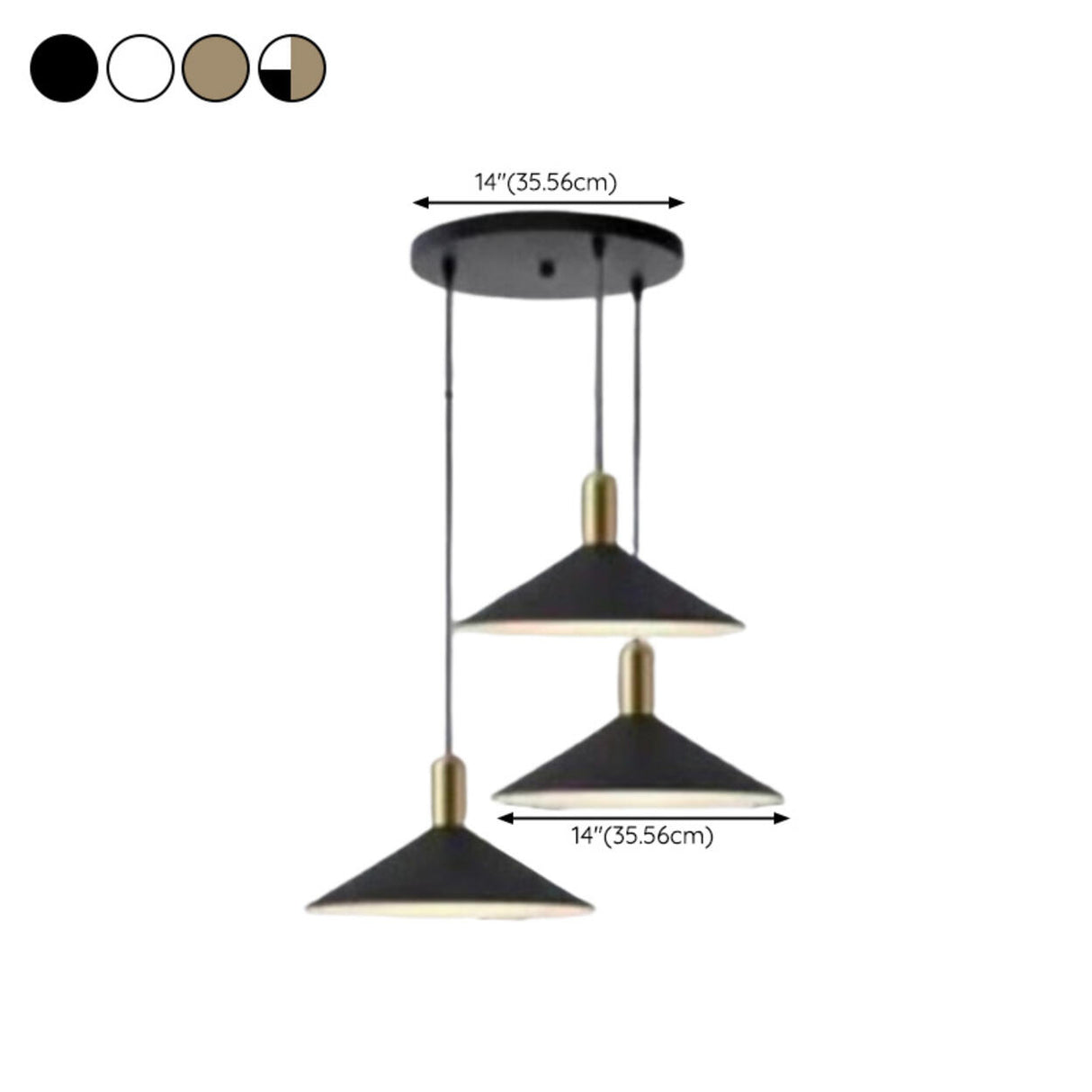 Modern LED Antique Conical Matte Cone Pendant Light Image - 21