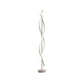 Modern LED Bedroom White Spiral Acrylic Floor Lamp Image - 4