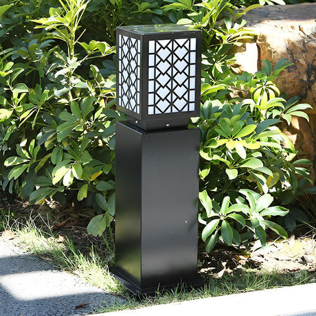 Modern LED Black Garden Lamp Post Lighting Landscape Image - 2