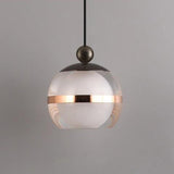 Modern LED Black Globe Acrylic Bedroom Pendant Light Image - 10