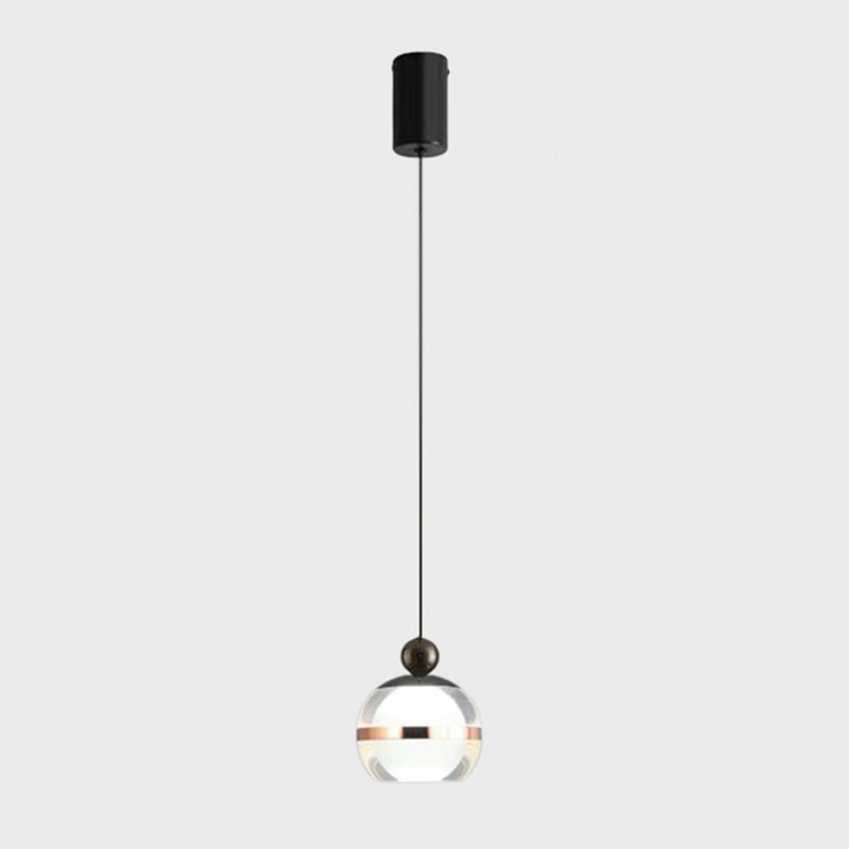 Modern LED Black Globe Acrylic Bedroom Pendant Light Image - 3