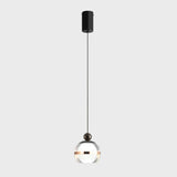 Modern LED Black Globe Acrylic Bedroom Pendant Light Image - 3