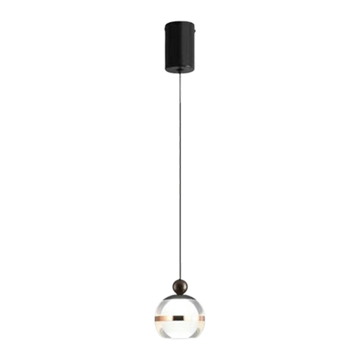 Modern LED Black Globe Acrylic Bedroom Pendant Light Image - 7