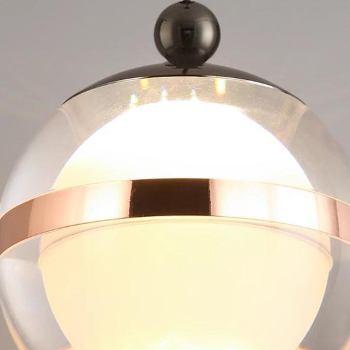 Modern LED Black Globe Acrylic Bedroom Pendant Light Image - 8