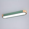 Modern LED Flush Mount Light Wood Geometric Shape Image - 11