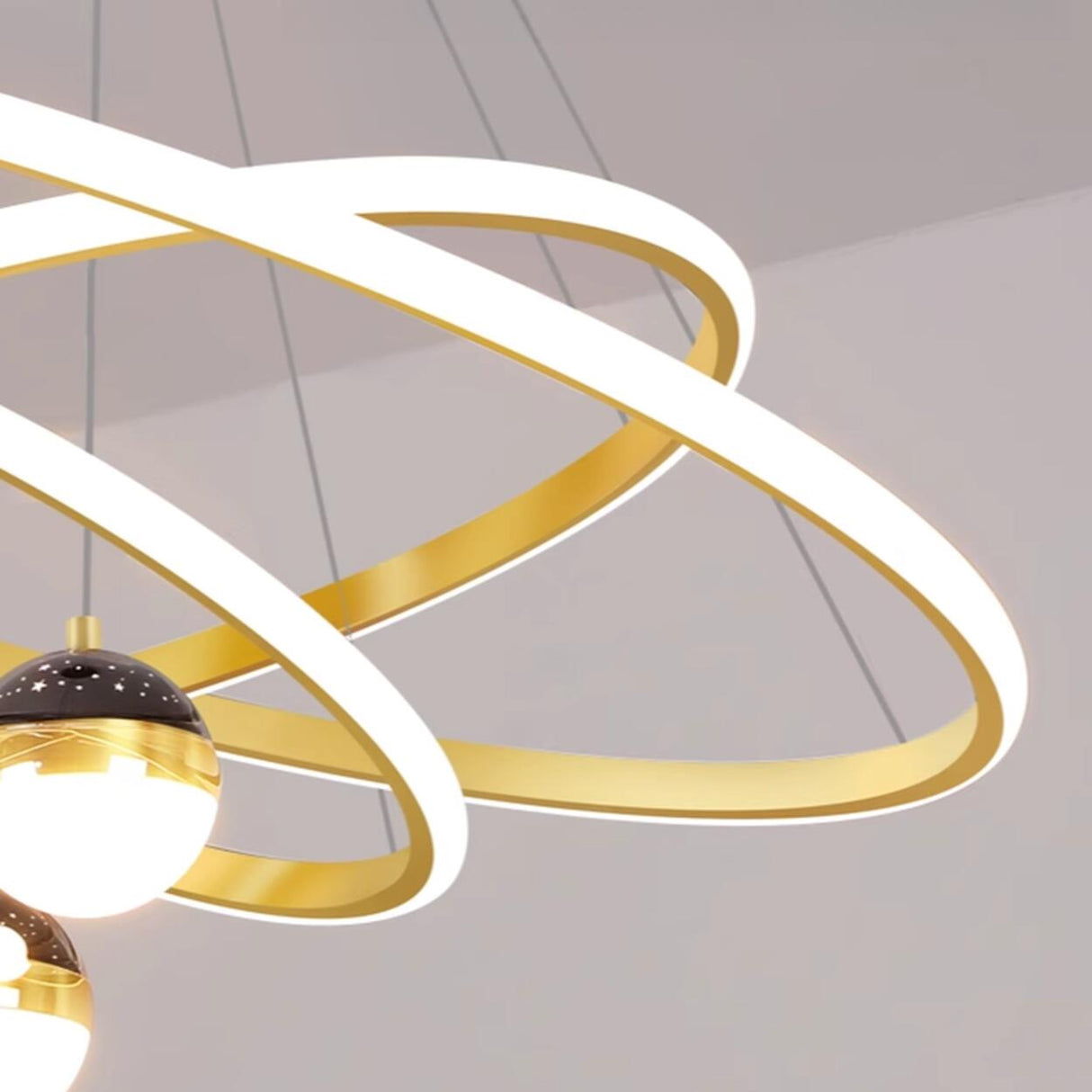 Modern LED Infinity Chandelier Adjustable Height Image - 14