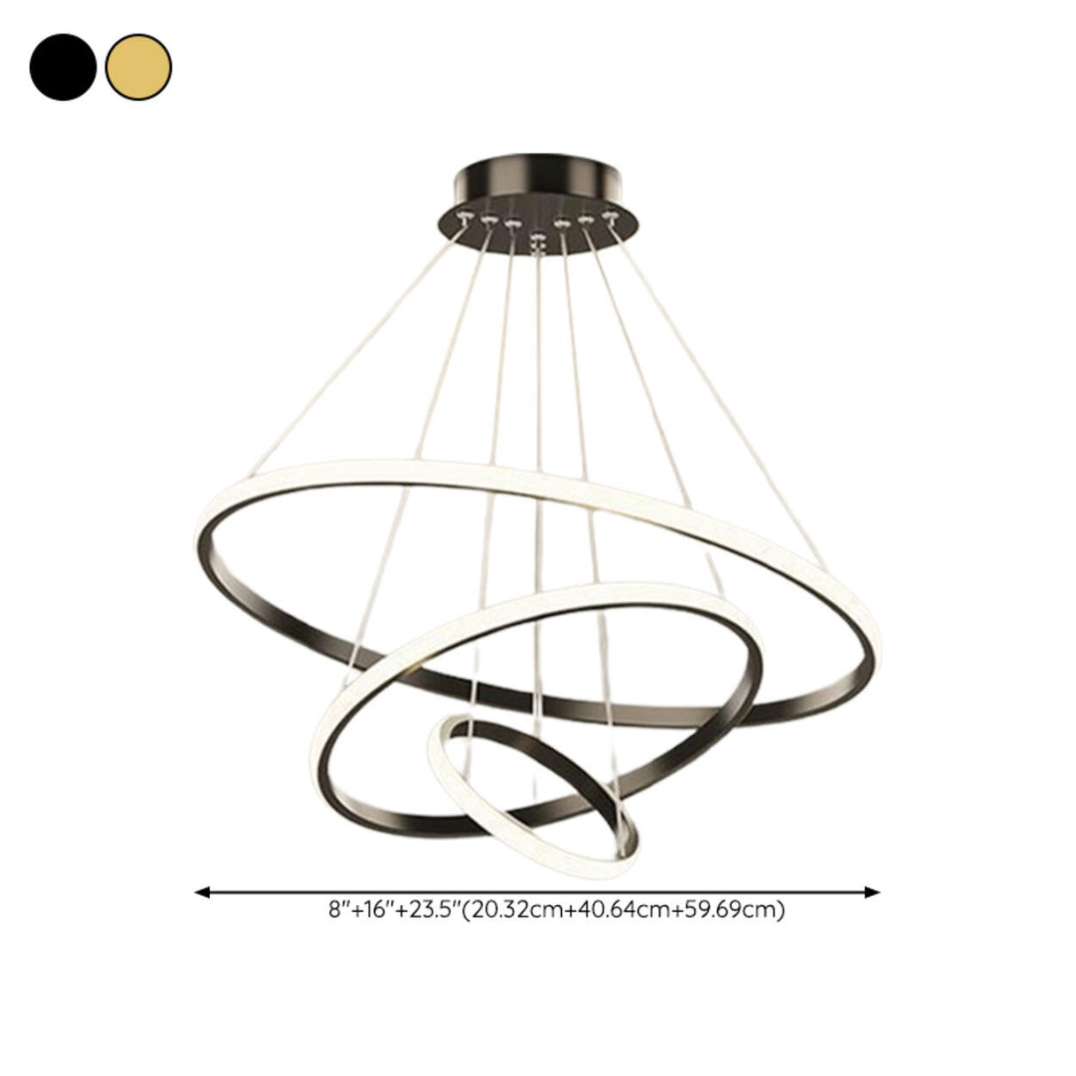 Modern LED Infinity Chandelier Adjustable Height 