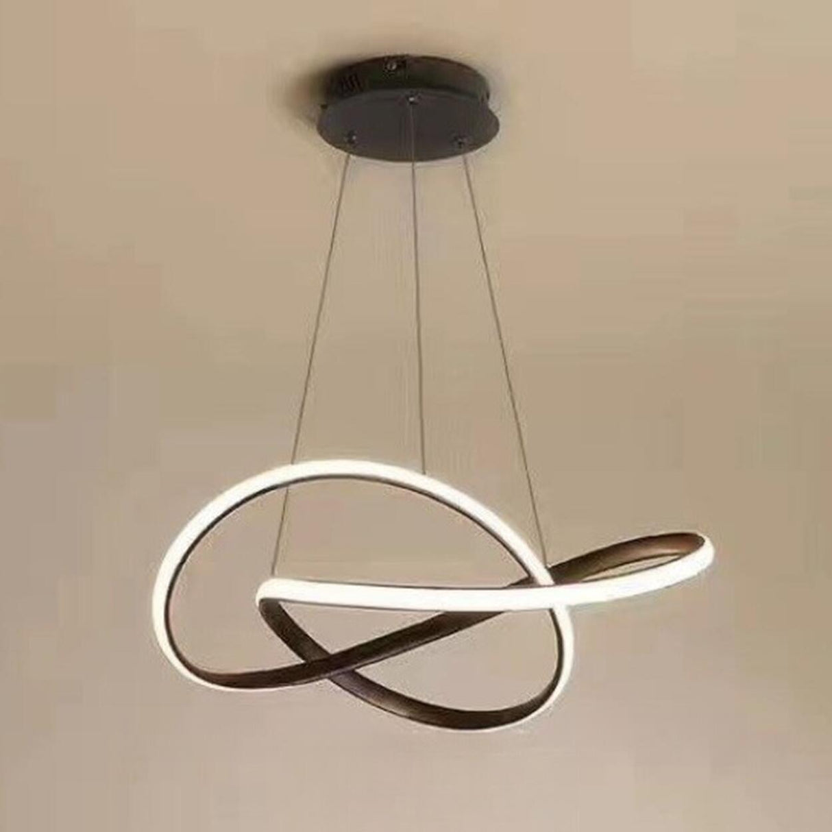 Modern LED Infinity Chandelier Adjustable Height Image - 6