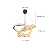 Modern LED Infinity Loop Crystal Pendant Chandelier #size