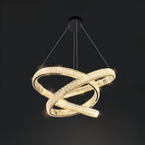 Modern LED Infinity Loop Crystal Pendant Chandelier Image - 3