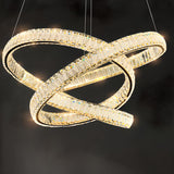 Modern LED Infinity Loop Crystal Pendant Chandelier Image - 5