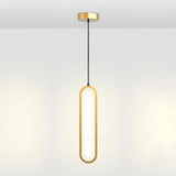 Modern LED Oval Bedroom Pendant Light Adjustable Cord Image - 3