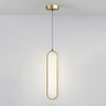 Modern LED Oval Bedroom Pendant Light Adjustable Cord Image - 6