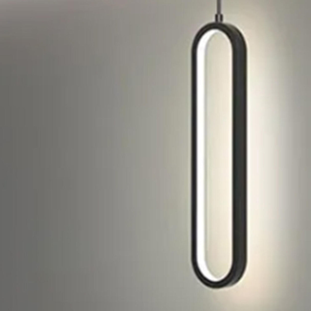 Modern LED Oval Bedroom Pendant Light Adjustable Cord Image - 7