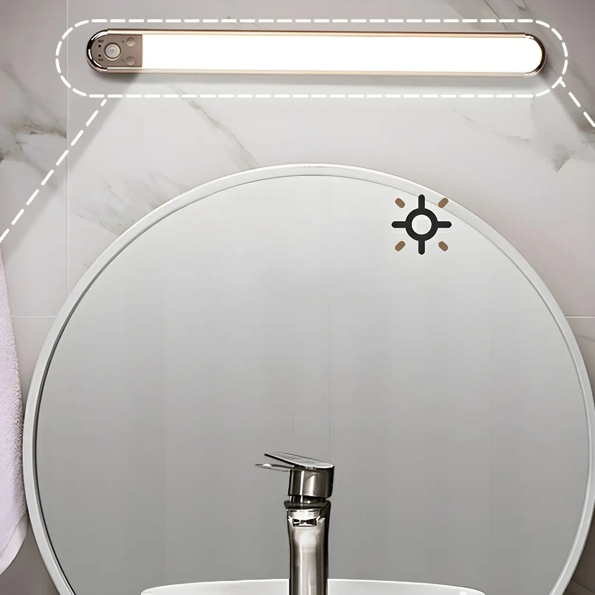 Modern LED Oval Metal Bathroom Mirror Vanity Light Image - 1