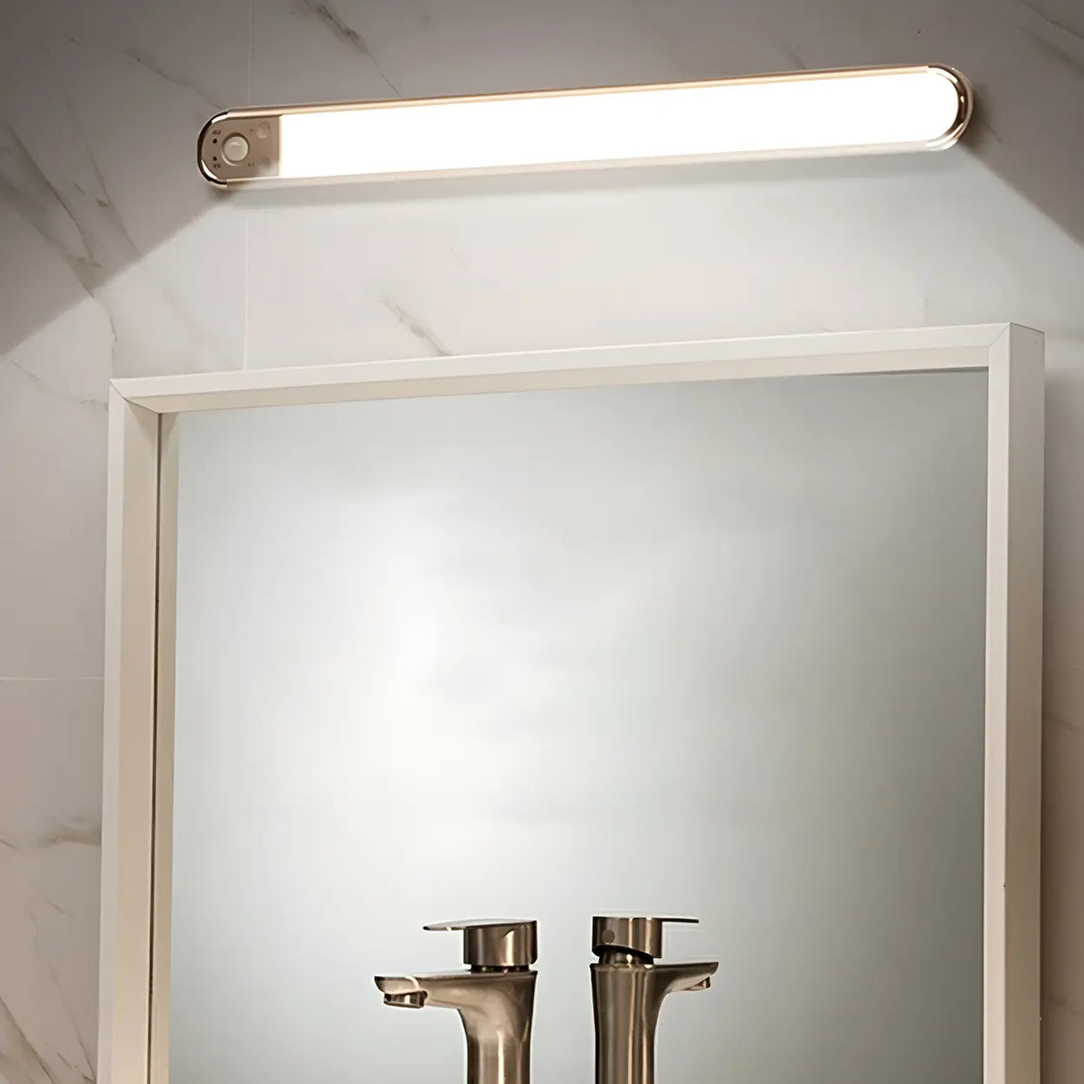 Modern LED Oval Metal Bathroom Mirror Vanity Light Image - 5