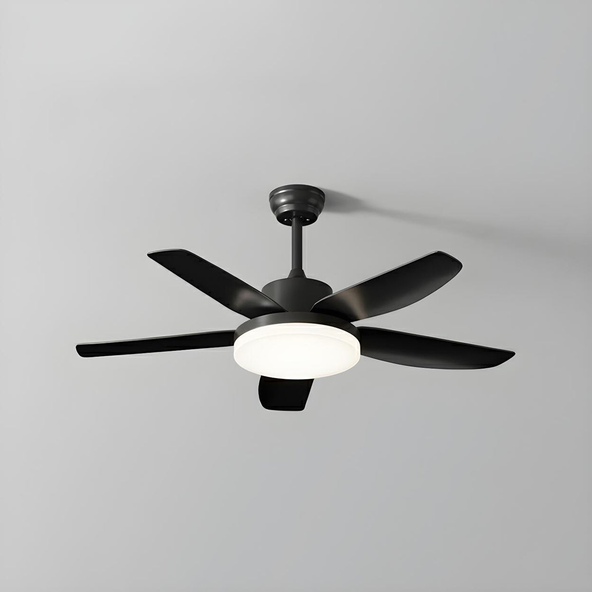 Modern LED Remote 5-Blade Wood Ceiling Fan with Light Image - 2