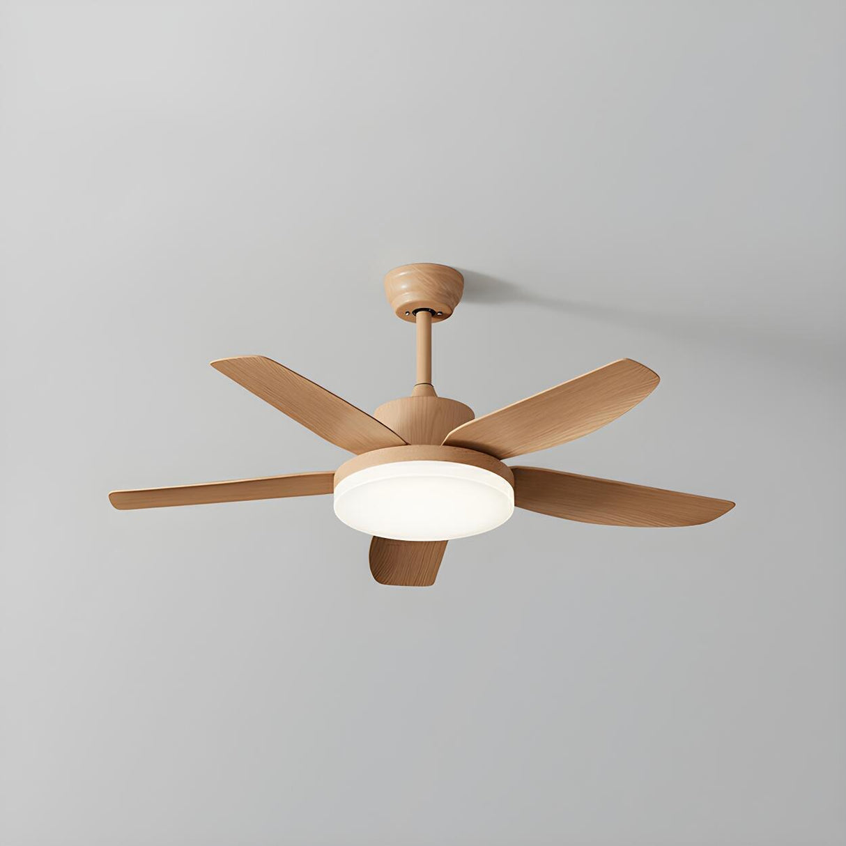 Modern LED Remote 5-Blade Wood Ceiling Fan with Light Image - 5