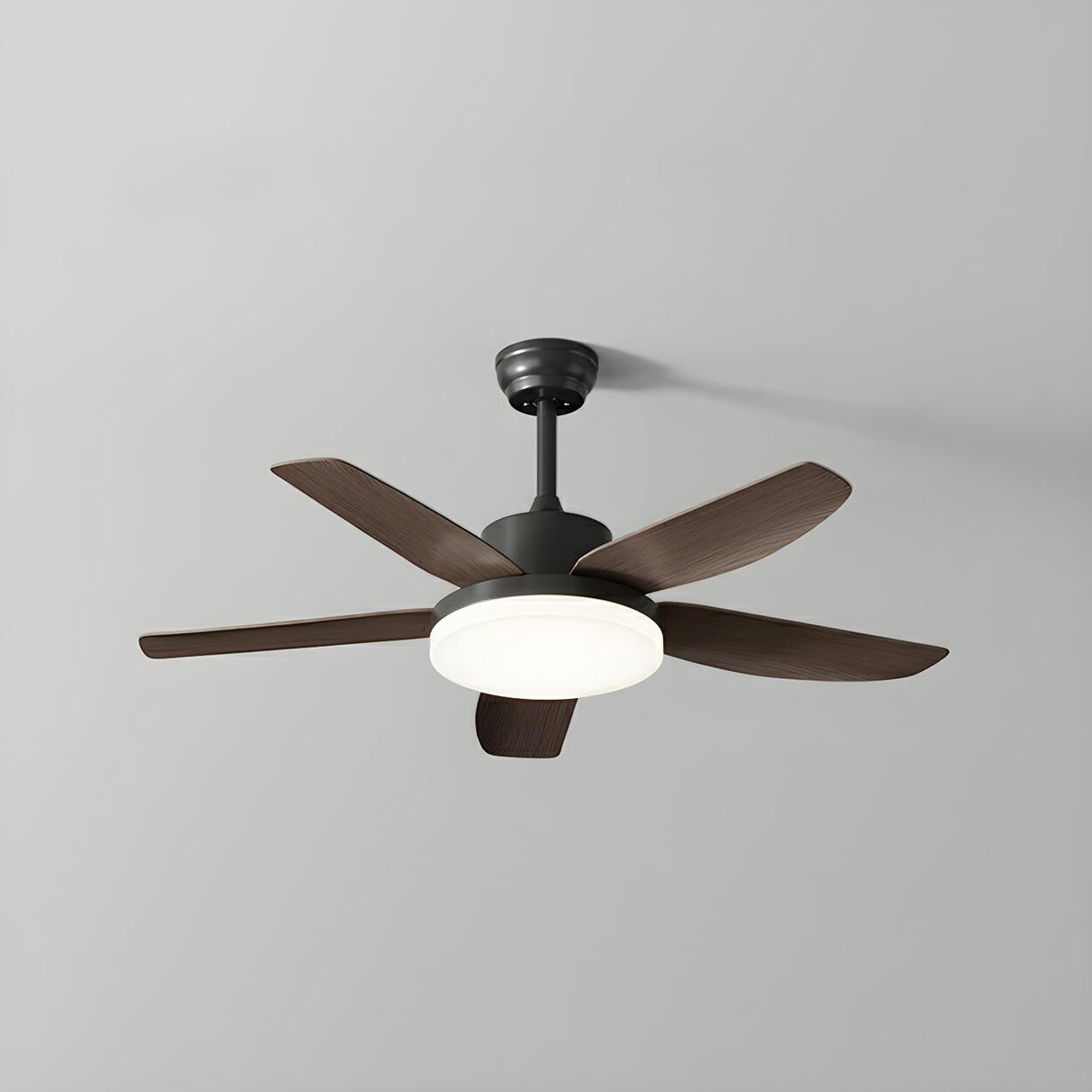 Modern LED Remote 5-Blade Wood Ceiling Fan with Light Image - 7