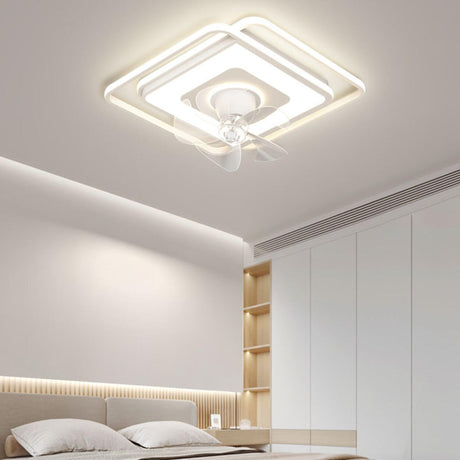 Modern LED Remote Control 2 Blade Ceiling Fan Light Image - 2