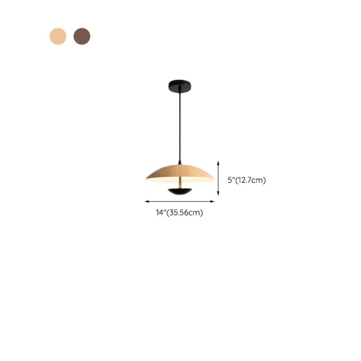 Modern Led String Pendant Light Wood and Black  