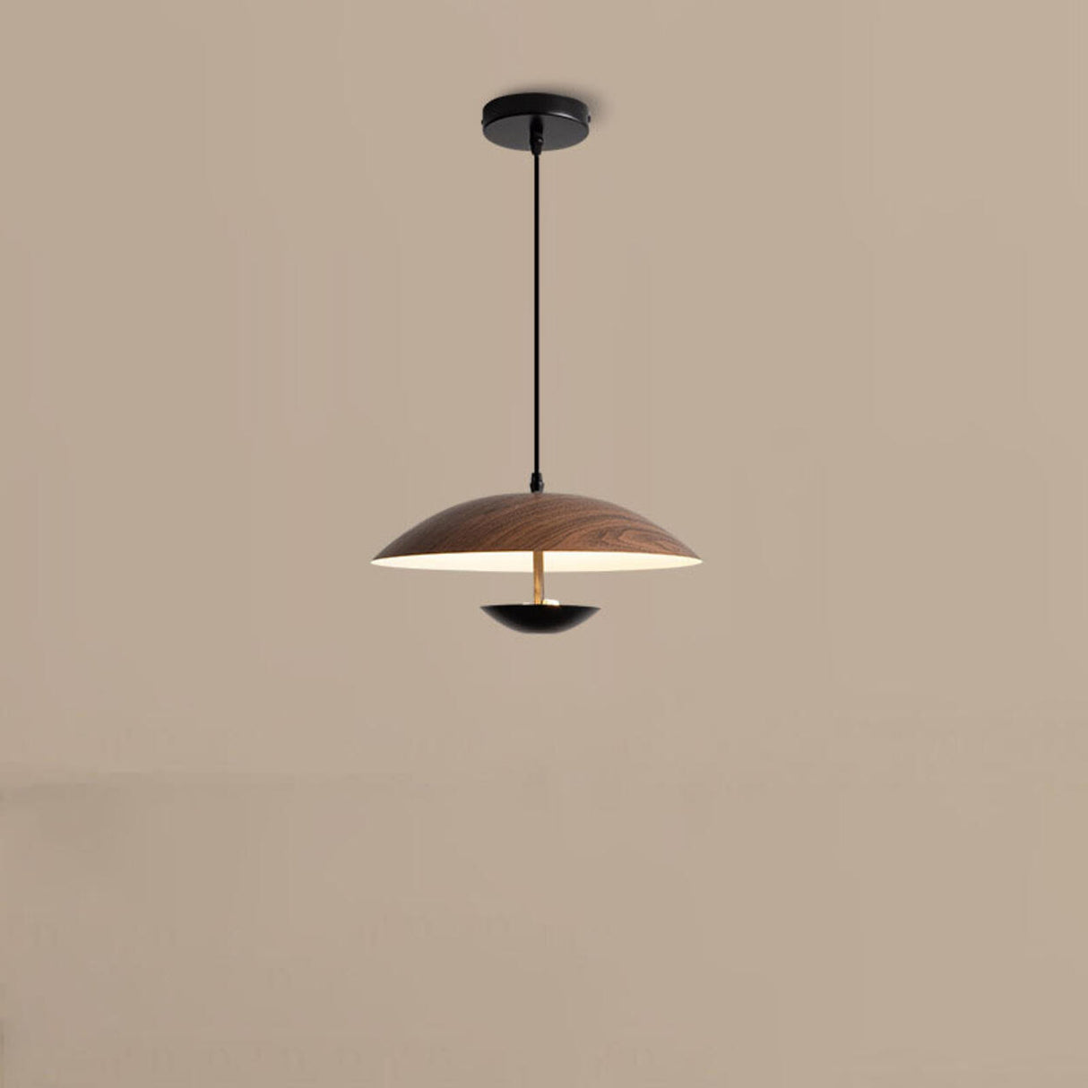 Modern Led String Pendant Light Wood and Black  Image - 7