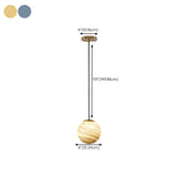 Modern Lemon Color Globe Planet Glass Pendant Light Image - 15