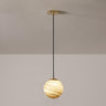 Modern Lemon Color Globe Planet Glass Pendant Light Image - 9