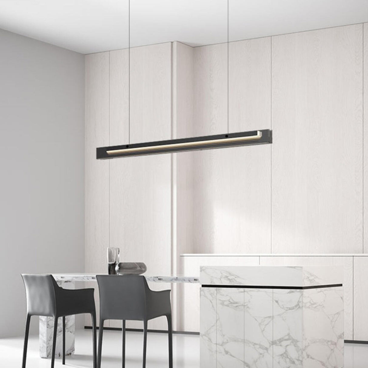 Modern Linear Adjustable LED Island Pendant Light Image - 2