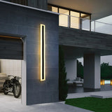 Modern Linear Black Metal External LED Wall Sconces Image - 1