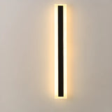 Modern Linear Black Metal External LED Wall Sconces Image - 7