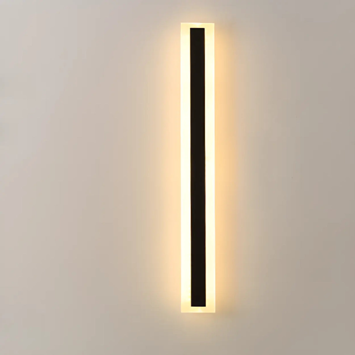 Modern Linear Black Metal External LED Wall Sconces Image - 8