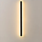 Modern Linear Black Metal External LED Wall Sconces Image - 9