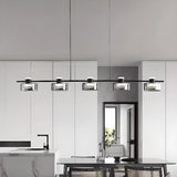 Modern Gray 5-Light Cylinder Pendant Island Light Image - 4