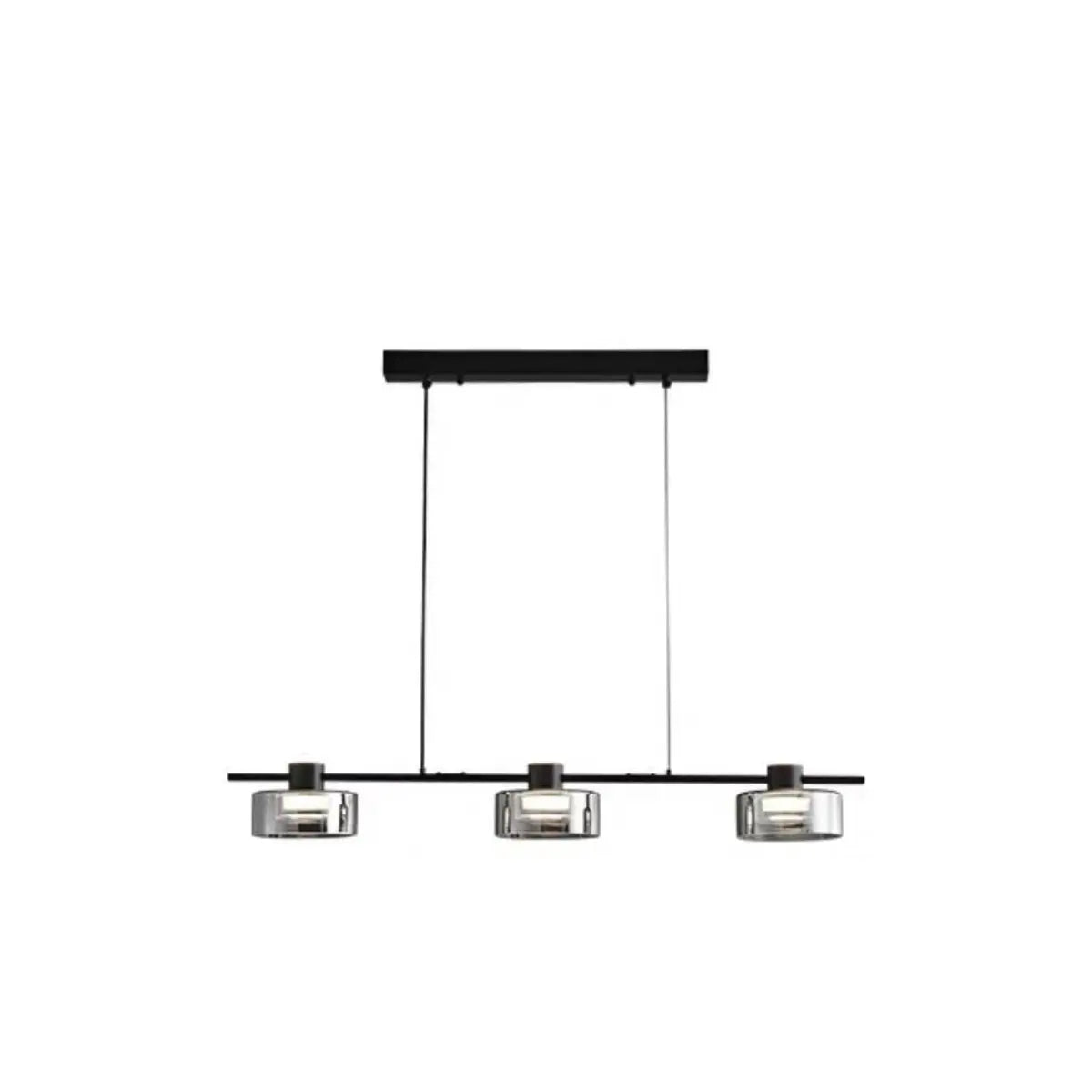 Modern Gray 5-Light Cylinder Pendant Island Light Image - 5