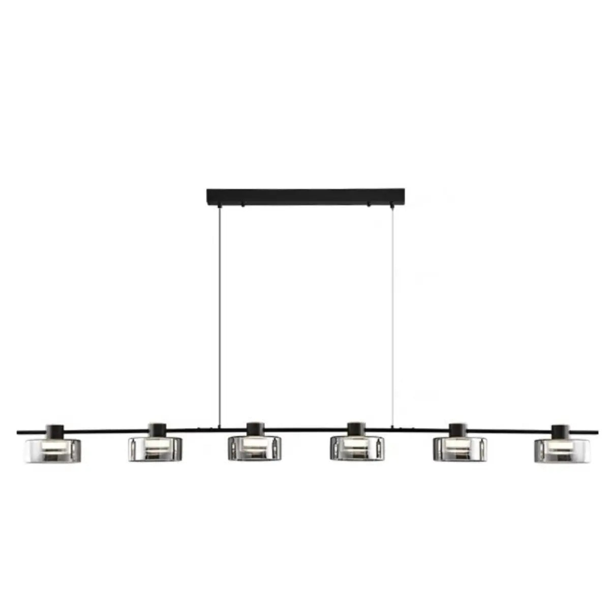 Modern Gray 5-Light Cylinder Pendant Island Light Image - 7