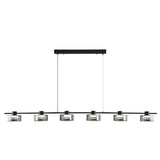 Modern Gray 5-Light Cylinder Pendant Island Light Image - 7