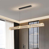 Modern Linear Glass Adjustable Island Pendant Light Image - 1