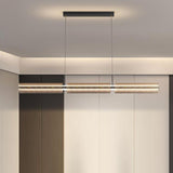 Modern Linear Glass Adjustable Island Pendant Light Image - 4