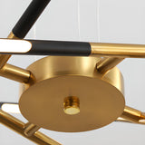 Modern Linear Gold LED Chandelier, Adjustable Height Image - 16