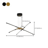 Modern Linear Gold LED Chandelier, Adjustable Height #size