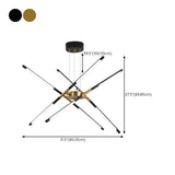 Modern Linear Gold LED Chandelier, Adjustable Height Image - 20