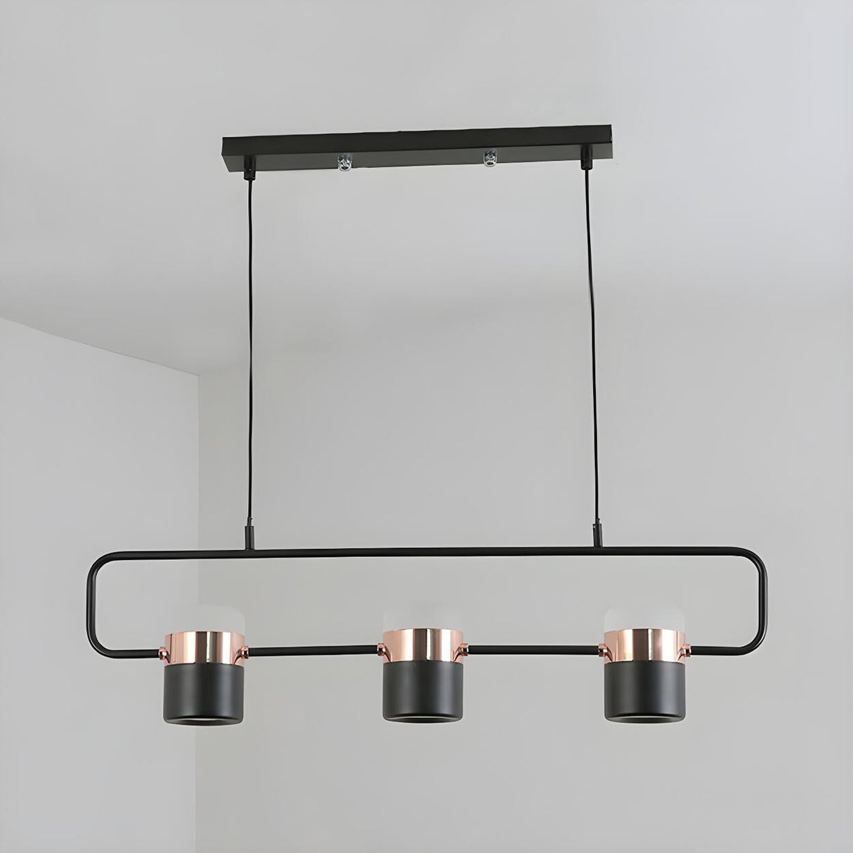 Modern Linear Island Pendant Light Cylinder Chandelier Image - 2