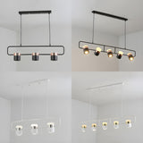 Modern Linear Island Pendant Light Cylinder Chandelier Image - 5